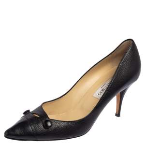 Jimmy Choo Black Leather Pointed Toe Pumps Size 41