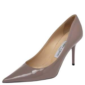 Pre Owned Jimmy Choo Lilac Patent Leather Romy Pumps Size 37