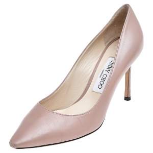 Jimmy Choo Beige Leather Romy Pointed Toe Pumps Size 38