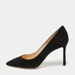 Pre Owned Jimmy Choo Black Suede Romy Pumps Size 35.5