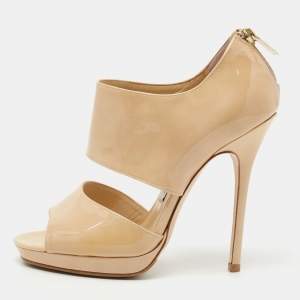 Jimmy Choo Beige Patent Leather Private Sandals Size 36