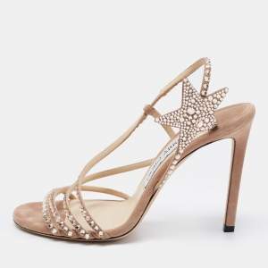 Pre Owned Jimmy Choo Beige Suede Lynne Sandals Size 37