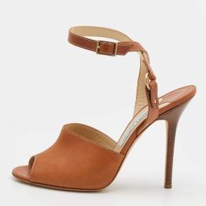 Jimmy Choo Brown Leather Ankle Strap Sandals Size 39