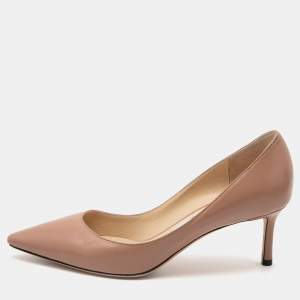 Pre Owned Jimmy Choo Beige Leather Romy Pumps Size 37