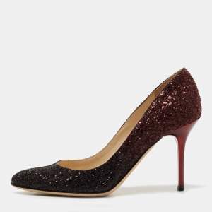 Pre Owned Jimmy Choo Two Tone Coarse Glitter Romy  Pumps Size 36