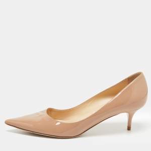 Jimmy Choo Beige Patent Leather Aurora Pumps Size 39.5