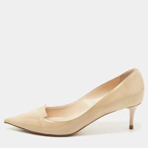 Pre Owned Jimmy Choo Beige Patent Leather Allure Pumps Size 37