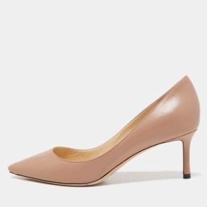 Pre Owned Jimmy Choo Dusty Pink Leather Romy Pumps Size 37