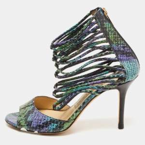Jimmy Choo Tricolor Python Shakira Sandals Size 36