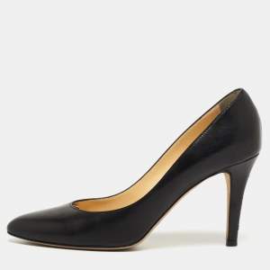Pre Owned Jimmy Choo Black Leather Gilbert Pointed Toe Pumps Size 40