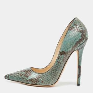 Pre Owned Jimmy Choo Two Tone Python Romy Pumps Size 37
