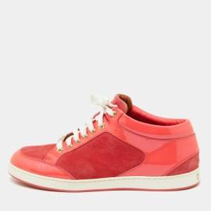 Jimmy Choo Two Tone Suede and Patent Leather Miami Sneakers Size 41