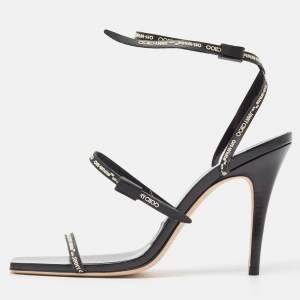 Jimmy Choo X Off-White  Black Leather Jane Sandals Size 39