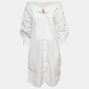 Pre Owned Johanna Ortiz White Cotton Button Front Jo March Dress S