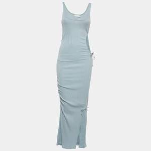 Jonathan Simkhai Light Blue Rib Knit CutOut Detail Maxi Dress S
