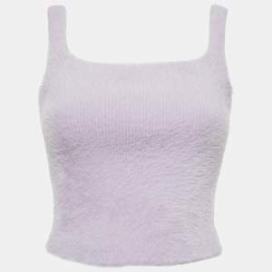 Jonathan Simkhai Purple Fur Sleeveless Crop Top M
