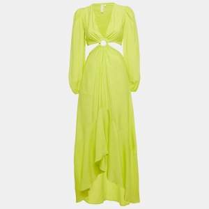 Pre Owned Jonathan Simkhai Neon Green Cut -Out Jaelynn Maxi Dress XS