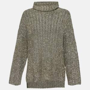 Joseph Metallic Lurex Knit High Neck Jumper XS