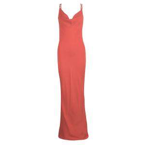 Joseph Orange Silk Couture Basel Bias Cut Silk Crepe Maxi Dress L