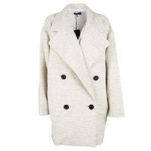 Joseph Beige Stone Summer Tweed Double Breasted Maubert Coat L