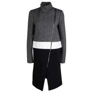 Joseph Tricolor Techno Tweed  Zip Detail Preston Long Coat L