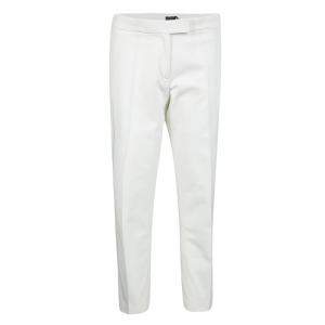 Joseph Off White New Cotton Compact Finley Regular Fit Trousers L