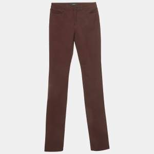 Pre Owned Joseph Burgundy Stretch Gabardine Nino Pants S