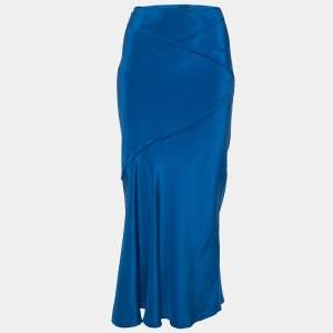Joseph Blue Silk Hala Midi Skirt M