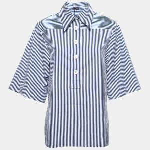 Joseph Blue Striped Cotton Tunic Shirt L