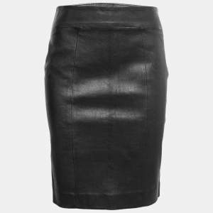 Joseph Black Leather Pencil Skirt M