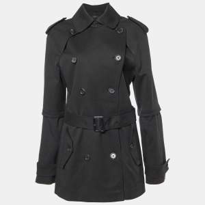 Joseph Black Wool Blend Deconstructed Trench Coat M
