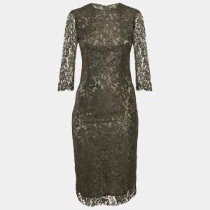 Joseph Dark Green Floral Lace Short Dress S