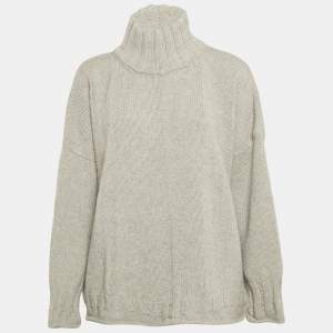 Joseph Grey Melange Wool Knit Turtle Neck Jumper M