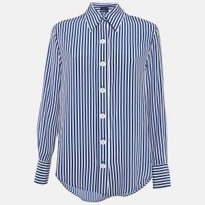 Joseph Blue Deck Chair Stripe Silk Garconne Shirt S