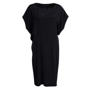 Joseph Black Silk Short Raglan Sleeve Shift Dress M