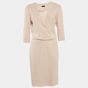 Joseph Beige Crepe V-Neck Short Dress M