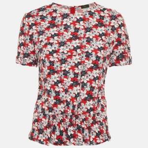 Joseph Multicolor Floral Print Crepe Top M