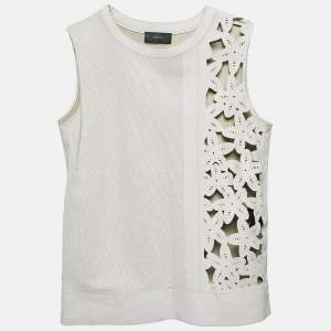Joseph White Leather Cut-Out Detail Top S