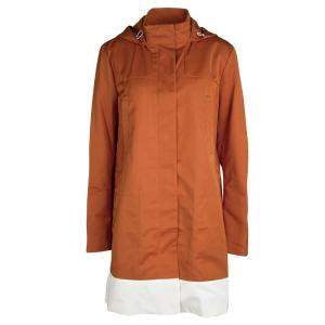 Joseph Orange Techno Taffeta Contrast Trim Hooded Zero Jacket M