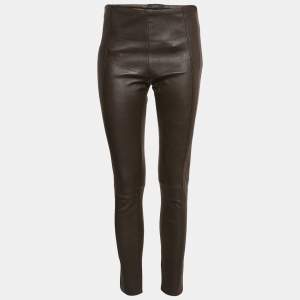 Joseph Brown Stretch Leather Lenny Trousers S