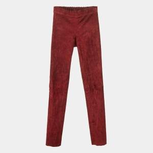 Joseph Burgundy Stretch Suede Legging S