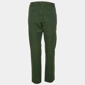 Joseph Dark Green Gabardine Zoom Straight Leg Trousers L