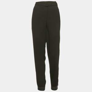 Joseph Black Crepe Belted Trousers M