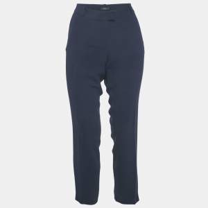 Joseph Navy Blue Stretch Crepe Ben Trousers M