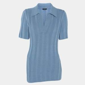 Joseph Blue Rib Knit T-Shirt XS