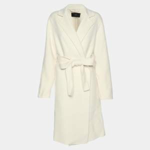 Joseph Off White Wool & Cashmere Cenda Double Face Coat M
