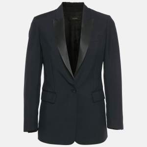Pre Owned Joseph Midnight Blue Wool Single Breasted Tuxedo Jacket S