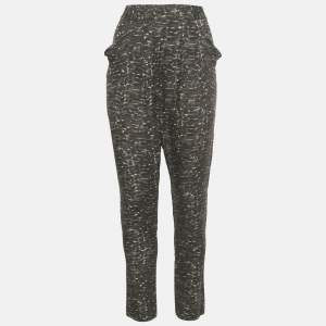 Pre Owned Joseph Grey Animal Print Silk Trousers S