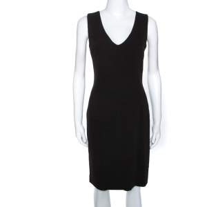Joseph Black Crepe V Neck Sleeveless Dress M 