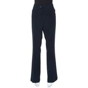 Joseph Navy Blue Stretch Crepe Rocker Straight Leg Pants L